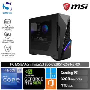 PC MSI MAG Infinite S3 9S6-B93851-2691-5709/Intel Core i9-14900/32GB/1TB SSD/GeForce RTX 5070 12GB/Win 11 Home + OHM 2024
