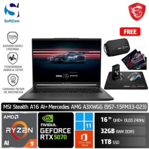 MSI Stealth 16 AI+ Mercedes 023/Ryzen AI 9HX-370/32GB/1TB SSD/GeForce RTX 5070 8GB/16" QHD+ 240Hz/Win 11 Home + OHM 2024 + M365