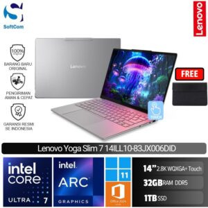 Lenovo Yoga Slim 7 14ILL10 83JX006DID/Intel Core Ultra 7-258V/32GB/1TB SSD/14" 2.8K Touch/Win 11 Home + OHM 2024 + M365