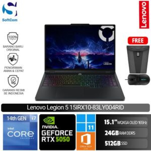Lenovo Legion 5 15IRX10-83LY004RID/Intel Core i7-14700HX/24GB/512GB SSD/GeForce RTX 5050 8GB/15.1" WQXGA/Win 11 Home + OHM 2024 + M365/Eclipse Black