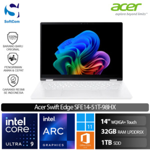 Acer Swift Edge SFE14-51T-98HX/Intel Core Ultra 9-288V/32GB/1TB SSD/14" WQXGA+ OLED Touch/Win 11 Home + OHM 2024