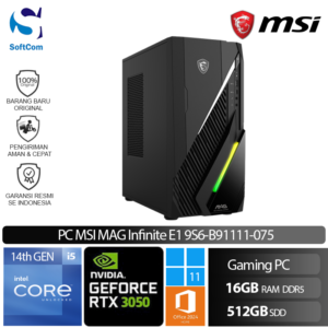 PC MSI MAG Infinite E1 9S6-B91111-075/Intel Core i5-14400F/16GB/512GB SSD/GeForce RTX 3050 6GB/Win 11 Home + OHS 2024
