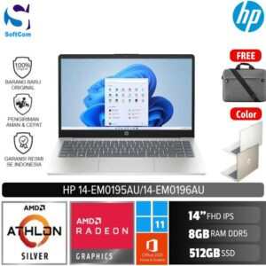 HP 14 em0195AU em0196AU/Athlon Silver 7120U/8GB/512GB SSD/14" FHD/Win 11 Home + OHM 2024+ M365