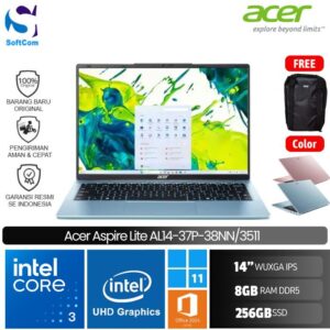 Acer Aspire Lite AL14-37P-316S 316B 316P/Intel Core 3-N355/16GB/512GB SSD/14"WUXGA/Win 11 Home + OHM 2024 + M365