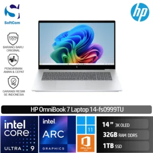 HP OmniBook 7 AI PC 14-fs0999TU/Intel Core 9-270H/32GB/1TB SSD/14" 3K OLED/Win 11 Home+OHM 2024+M365/Silver