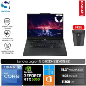 Lenovo Legion 5 15IRX10 83LY00E9ID/Intel Core i7 13650HX/16GB/512GB SSD/GeForce RTX 5050 8GB/15.3"WUXGA 165Hz/Win 11 Home +OHM 2024 + M365/Eclipse Black