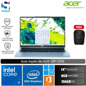 Acer Aspire Lite 14 AL14-32P-370Z/Intel Core 3-N355/8GB/256GB SSD/14"WUXGA/Win 11 Home + OHM 2024 + M365-FRESH BLUE
