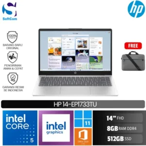 HP Laptop 14-ep1733TU/Intel Core 5 120U/8GB/512GB SSD/14″ FHD/Win 11 Home+OHM 2024+M365/Silver