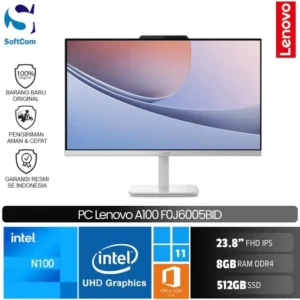PC Lenovo AIO A100 F0J6005BID/Intel N100/8GB/512GB SSD/23.8" FHD/Windows 11 Home+OHM 2024/Cloud Grey