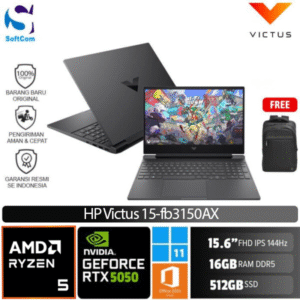 HP Victus 15-fb3150AX/Ryzen 5-240/16GB/512GB SSD/GeForce RTX 5050 8GB/15.6" FHD IPS/Win 11 Home + OHM 2024 + M365