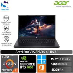 Acer Nitro V 15 ANV15-42-R60U/Ryzen 7-7445HS/16GB/512GB SSD/GeForce RTX 4050 6GB/15.6"FHD 180Hz/Win 11 Home + OHM 2024 + M365
