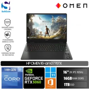 HP Omen 16-am0776TX/Core i7-14650HX/16GB/1TB SSD/GeForce RTX 5060 12GB/16" 2K /Win 11 Home+OHM 2024/Shadow Black