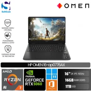 HP Omen 16 ap0776AX/Ryzen AI 7-350/16GB/1TB SSD/GeForce RTX 5060 8GB/16"2K /Win 11 Home+OHM 2024