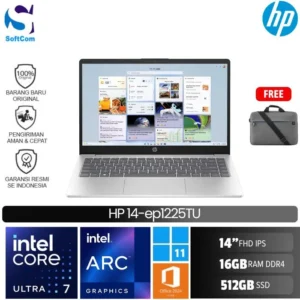 HP 14-ep1225TU/Intel Core Ultra 7 155H/16GB/512GB SSD/14″ FHD/Win 11 Home+OHM 2024+M365/Silver