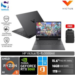 HP Victus 15 fb3888AX/Ryzen AI 5-340/16GB/1TB SSD/GeForce RTX 5060 8GB/15.6" FHD IPS/Win 11 Home + OHM 2024 + M365/Mica Silver