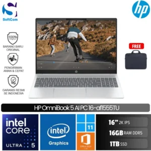 HP OmniBook 5 AI PC 16-af1555TU/Intel Core Ultra 5-225U/16GB/1TB SSD/16" 2K IPS/Win 11 Home+OHM 2024+M365/Silver