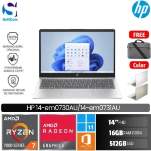 HP 14 em0730AU em0731AU /Ryzen 7-7730U/16GB/512GB SSD/14″ FHD/Win 11 Home+OHM 2024+M365