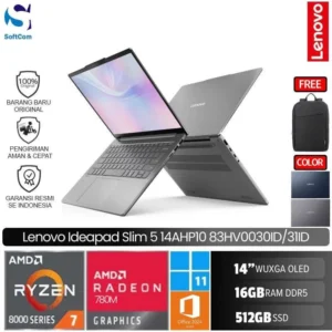 Lenovo IdeaPad Slim 5 14AHP10 30ID 031ID/Ryzen 7-8845HS/16GB/512GB SSD/14" WUXGA OLED/Win 11 Home + OHM 2024 + M365/ [83HV0030ID | 83HV0031ID]