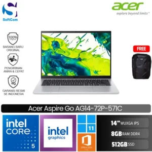 Acer Aspire Go 14 AG14-72P-571C/Intel Core 5-120U/8GB/512GB SSD/14" WUXGA IPS/Win 11 Home+OHM 2024+M365/Pure Silver