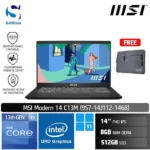 MSI Modern 14 C13M (9S7-14J112-1468) /Core i3-1315U/8GB/512GB SSD/14" FHD IPS/Win 11 Home/Classic Black
