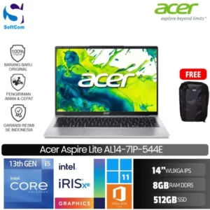 Acer Aspire Lite AL14-71P-544E/Intel Core i5 13500H/8GB/512GB SSD/14"WUXGA IPS/Win 11 Home + OHS 2024/Light Silver