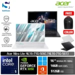 Acer Nitro Lite NL16-71G-506C 5631/Intel Core 5 210H/16GB/512GB SSD/GeForce RTX 3050 6GB/16"WUXGA/Win 11 Home+ OHM 2024 + M365