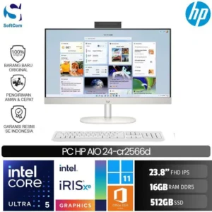 HP PC AIO 24-cr2567d/Intel Core Ultra 5-225U/16GB/512GB SSD/23.8" FHD Touch/Win 11 Home+OHM 2024+M365/White