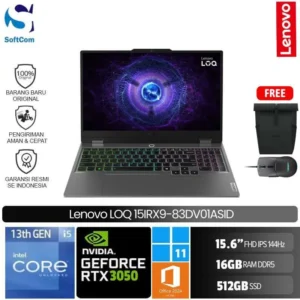 Lenovo LOQ 15IRX9 83DV01ASID /Intel Core i5-13450HX/16GB/512GB SSD/GeForce RTX 3050 6GB/15.6" FHD/Win 11 Home +OHM 2024+M365/Luna Grey