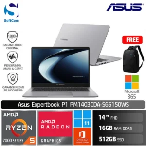 Asus Expertbook P1 PM1403CDA-S65150WS /Ryzen 5-7535HS/16GB/512GB SSD/14" FHD/Win 11 Home+OHS 2021+M365/Misty Grey