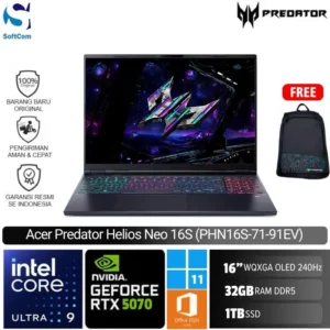 Acer Predator Helios Neo 16S AI PHN16S-71-91EV/Intel Core Ultra 9-275HX/32GB/1TB SSD/GeForce RTX 5070 8GB/16" WQXGA 240Hz/Win 11 Home +OHM 2024/Black