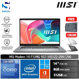 MSI Modern 14 F13MG 299 296/Core i5-1334U/8GB/512GB SSD/14" FHD IPS/Win 11 Home+OHM 2024 [9S7-14S122-299 | 9S7-14S121-296]
