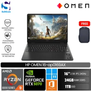 HP Omen 16-ap0169AX/Ryzen 9-8940HX/24GB/1TB SSD/GeForce RTX 5070 8GB/16" 2.5K 240Hz/Win 11 Home+OHM 2024+M365/Shadow Black