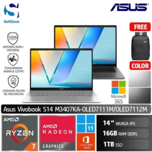 Asus Vivobook S14 M3407KA OLED7111M OLED7112M/Ryzen AI 7-350/16GB/1TB SSD/14" WUXGA/Win 11 Home + OHM 2024 + M365 [M3407KA-OLED7111M | M3407KA-OLED7112M]