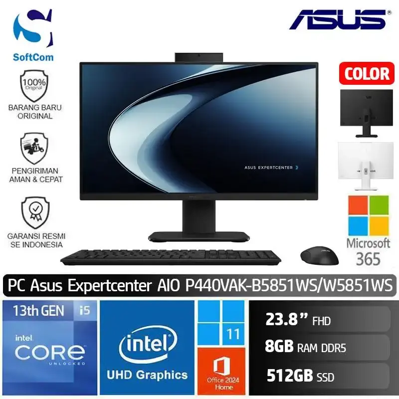 PC Asus ExpertCenter P400 AIO P440VAK-B5851WS W5851WS/Intel Core i5-13420H/8GB/512GB SSD/23.8" FHD/Win 11 Home + OHM 2024 + M365