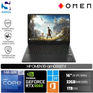HP Omen 16-am0888TX/Core i9-14900HX/32GB/1TB SSD/GeForce RTX 5060 8GB/16" 2K 165Hz/Win 11 Home+OHM 2024/Shadow Black