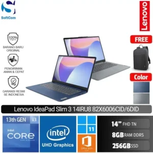 Lenovo IdeaPad Slim 3 14IRU8 6CID 6DID/Intel Core i3-1315U/8GB/256GB SSD/14″FHD/W11 Home + OHM 2024 + M365 [82X6006CID | 82X6006DID]