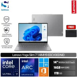 Lenovo Yoga Slim 7 14IMH9 83CV00DNID/Intel Core Ultra 7-155H/16GB/1TB SSD/14″ WUXGA OLED Touch/Win 11 Home + OHM 2024 + M365/Luna Grey