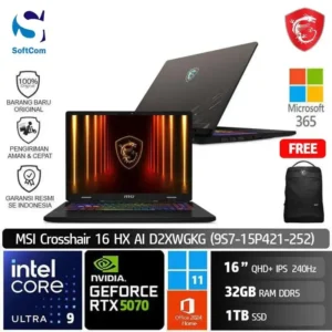 MSI Crosshair 16 HX AI D2XWGKG (9S7-15P421-252)/Intel Core Ultra 9-275HX/32GB/1TB SSD/GeForce RTX 5070 8GB/16" QHD+ 240Hz/Win 11 Home + OHM 2024 + M365/Cosmos Grey