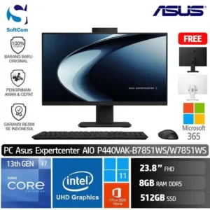 PC Asus ExpertCenter P400 AIO P440VAK-B7851WS W7851WS /Intel Core i7-13620H/8GB/512GB SSD/23.8" FHD/Win 11 Home + OHM 2024 + M365