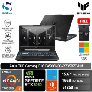 Asus TUF Gaming A15 FA506NCG-R735BZT-HM/Ryzen 7-7445HS/16GB/512GB SSD/GeForce RTX 3050 4GB/15.6" FHD 144Hz/Win 11 Home + OHM 2024 + M365/Graphite Black