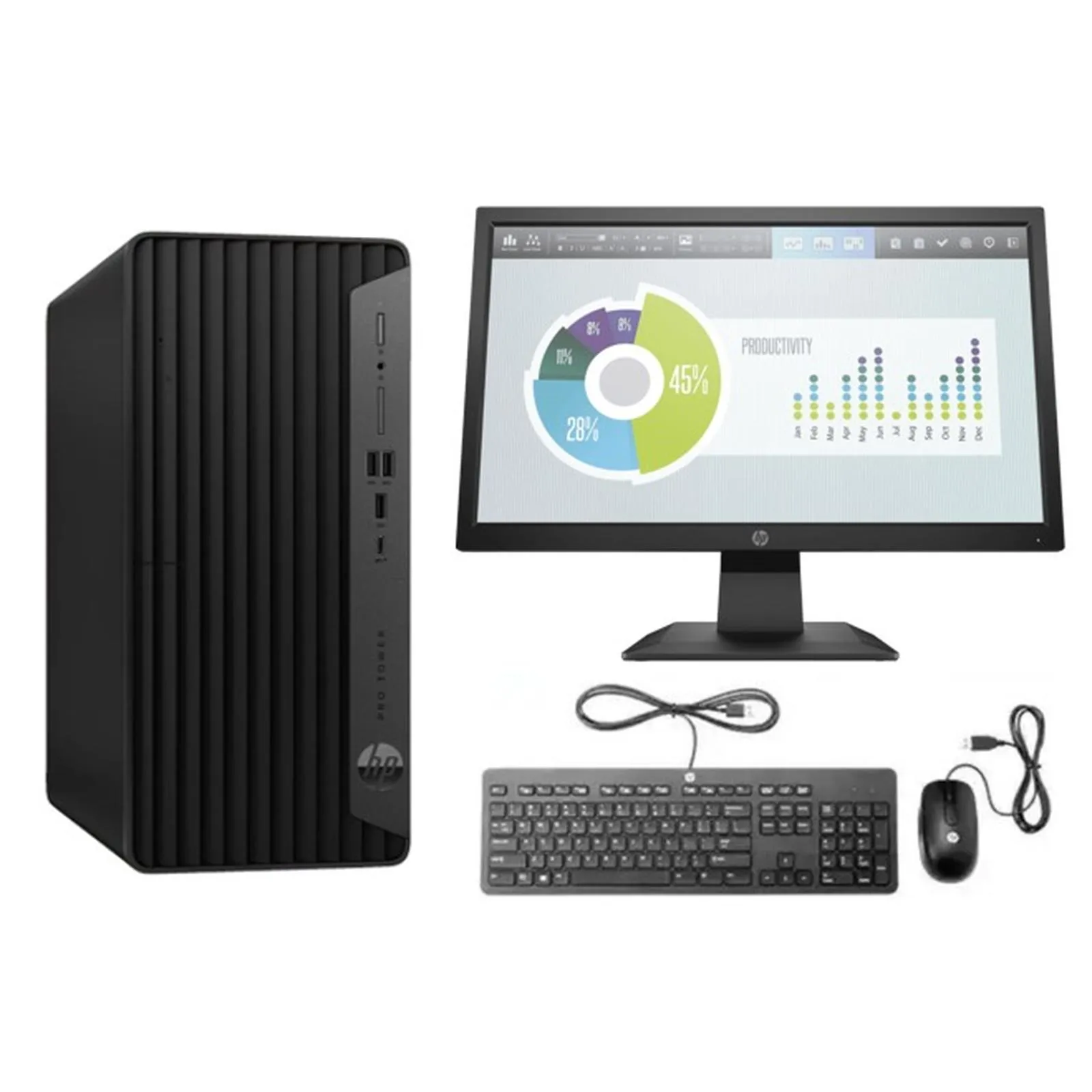 PC HP Pro Tower 400 G9 PCI/Core i7-13700/16GB/1TB SSD/19.5" HD+ 60Hz/Win 11 Pro/Black - Image 2