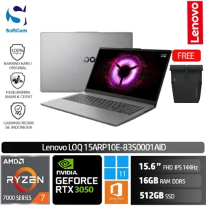 Lenovo LOQ 15ARP10E-83S0001AID/Ryzen 7-7735HS/16GB/512GB SSD/GeForce RTX 3050 6GB/15.6" FHD 144Hz/Win 11 Home + OHM 2024 + M365/Luna Grey