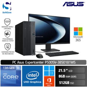 PC Asus Expertcenter P500SV 3850181WS/Intel Core i3-1315U/8GB/512GB SSD/21.5"/Win 11 + OHM 2024 + M365/ Grey