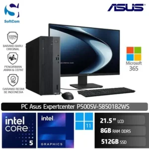 PC Asus Expertcenter P500SV 5850182WS/Intel Core 5-210H/8GB/512GB SSD/21.5"/Win 11 Home + M365/ Grey