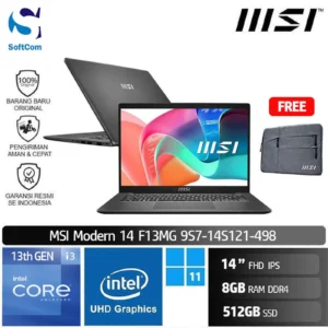 MSI Modern 14 F13MG 9S7-14S121-498/Core i3-1315U/8GB/512GB SSD/14" FHD IPS/Win 11 Home/Platinum Gray