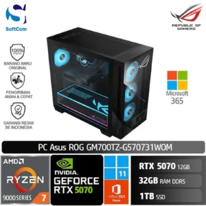 PC Asus ROG GM700TZ G570731WOM/Ryzen 7-9700X/32GB/1TB SSD/GeForce RTX 5070 12GB/Win 11 Home + OHM 2024/Black
