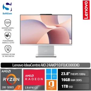 PC Lenovo IdeaCentre AIO 24AKP10 F0JC000DID/AMD Ryzen 7-250/16GB/1TB SSD/23.8″ FHD 100Hz/Win 11 Home+ OHM 2024 + M365/ Cloud Grey