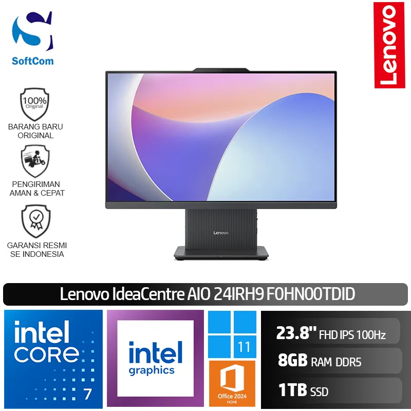 PC Lenovo IdeaCentre AIO 24IRH9 F0HN00TDID/Intel Core 7-240H/8GB/1TB SSD/23.8" FHD 100Hz/Windows 11 Home+ OHM 2024+ M365/ Luna Grey