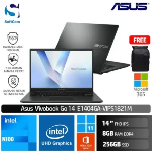 Asus Vivobook Go 14 E1404GA VIPS1821M/Intel N150/8GB/256GB SSD/14" FHD IPS/Win 11 Home+OHM 2024+ M365/ Mixed Black