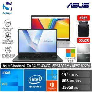 Asus Vivobook Go 14 E1404TA VIPS1821M VIPS1822M/Intel N150/8GB/256GB SSD/14" FHD IPS/Win 11 Home+OHM 2024+M365 [E1404TA-VIPS1821M | E1404TA-VIPS1821M]